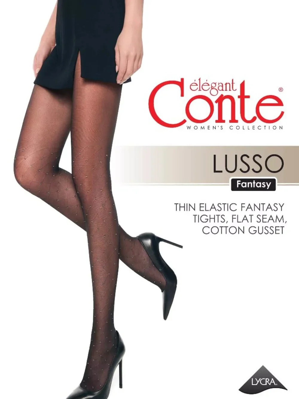 Conte Lusso 20 Den - Fantasy Women's Tights with diamond pattern & lurex dots